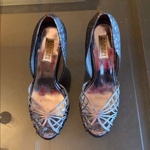Badgley Mischka Silver Heels